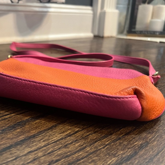 Talbots leather solid pink and solid orange shoulder bag - Picture 2 of 11